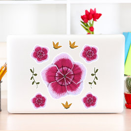 Hübsch rosa handGezeichnet botanisch-floralisch Aufkleber