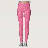 Hübsch rosa, handgezeichnet Herzmuster Leggings (Vorderseite)