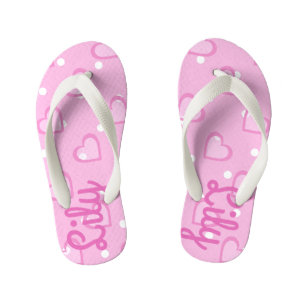 Hübsch rosa Herz individuell anpassbare Kinder Fli Kinderbadesandalen