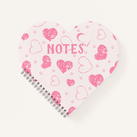 Hübsch-rosa-Herz-Notebook Notizblock (Vorderseite)