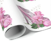 Hübsch-Rosa-Hi-Heel-Rose Geschenkpapier (Rolleneckpunkt)