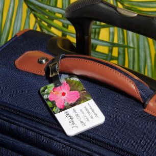 Hübsch rosa Hibiskus Gepäckanhänger