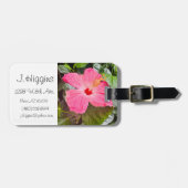 Hübsch rosa Hibiskus Gepäckanhänger (Vorderseite horizontal)