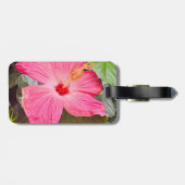 Hübsch rosa Hibiskus Gepäckanhänger (Rückseite horizontal)