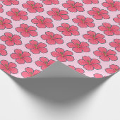 Hübsch rosa Hibiskus Tropenstöcke Geschenkpapier (Ecke)