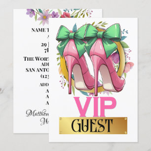 Hübsch rosa High Heels VIP Gasteinladung Einladung