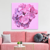 Hübsch-rosa Hydrangea Blume modern blumengeschmück Leinwanddruck (Insitu (Wohnzimmer))