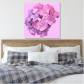 Hübsch-rosa Hydrangea Blume modern blumengeschmück Leinwanddruck (Insitu (Schlafzimmer))