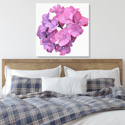 Hübsch-rosa Hydrangea Blume modern blumengeschmück Leinwanddruck (Insitu (Schlafzimmer))