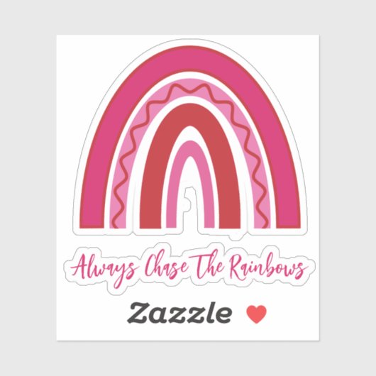 Hübsch rosa "Immer die Regenbogen jagen" Vinyl Aufkleber (Blatt)