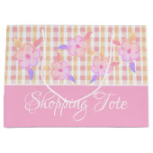 Hübsch rosa Kariert Große Geschenktüte (Vorderseite)