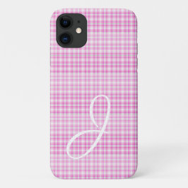 Hübsch rosa Kariert mit Monogram iPhone Gehäuse Case-Mate iPhone Hülle