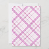 Hübsch rosa Karierte Grenze Weißes Brautparty Einladung (Rückseite)