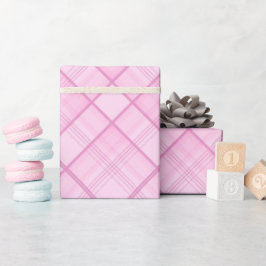 Hübsch rosa Kariertes Muster Kinderdusche Geburtst Geschenkpapier