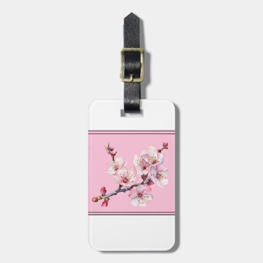 Hübsch rosa Kirschblossom Gepäckmarke Gepäckanhänger (Vorderseite vertikal)