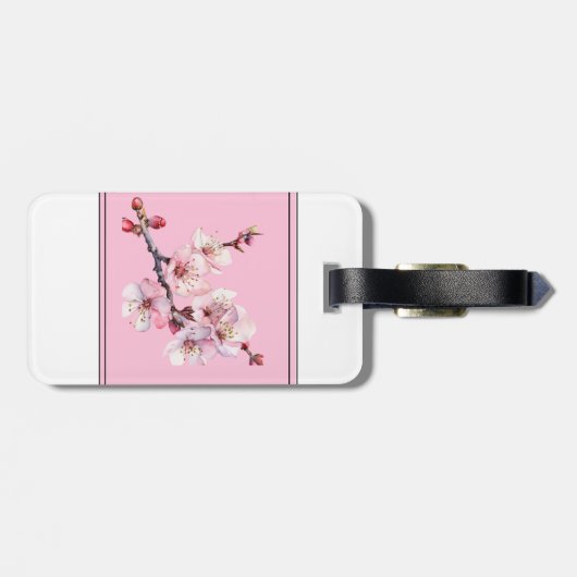 Hübsch rosa Kirschblossom Gepäckmarke Gepäckanhänger (Rückseite horizontal)