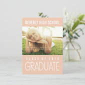 Hübsch-rosa-Klasse des Fotos der Graduierungsparte Einladung (Stehend Vorderseite)