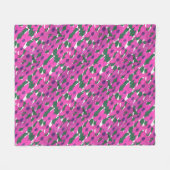 Hübsch rosa, klassisches Blumenmuster Fleecedecke (Vorderseite (Horizontal))