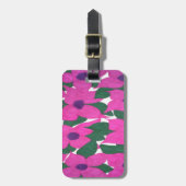 Hübsch rosa, klassisches Blumenmuster Gepäckanhänger (Vorderseite vertikal)