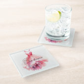 Hübsch-rosa-Kleid Dreamer Glasuntersetzer (Schrägansicht)