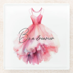 Hübsch-rosa-Kleid Dreamer Glasuntersetzer