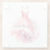 Hübsch-rosa-Kleid Dreamer Glasuntersetzer (Rückseite)