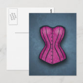 Hübsch rosa Korsett Postkarte (Vorne/Hinten)