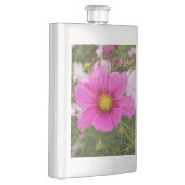 Hübsch-Rosa-Kosmos-Blume Flachmann (Rechts)