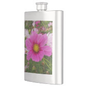 Hübsch-Rosa-Kosmos-Blume Flachmann (Links)
