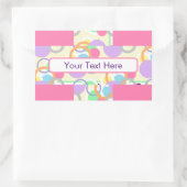 Hübsch-rosa-Kreislaufblase Niedlich Gemustert Rechteckiger Aufkleber (Tasche)