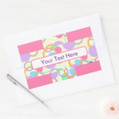 Hübsch-rosa-Kreislaufblase Niedlich Gemustert Rechteckiger Aufkleber (Umschlag)