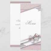 Hübsch rosa Kreuz-Karte Menükarte (Vorne/Hinten)