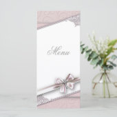 Hübsch rosa Kreuz-Karte Menükarte (Stehend Vorderseite)