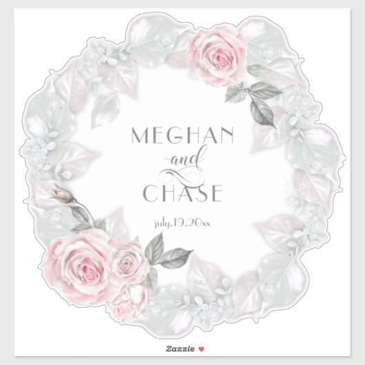 Hübsch-Rosa-KrustenbarefootBride™ Aufkleber (Blatt)