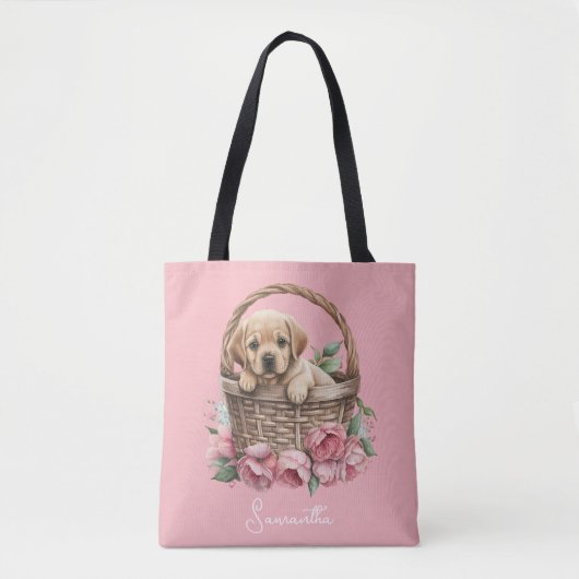 Hübsch rosa Labrador Retriever Puppy Tasche (Vorderseite)