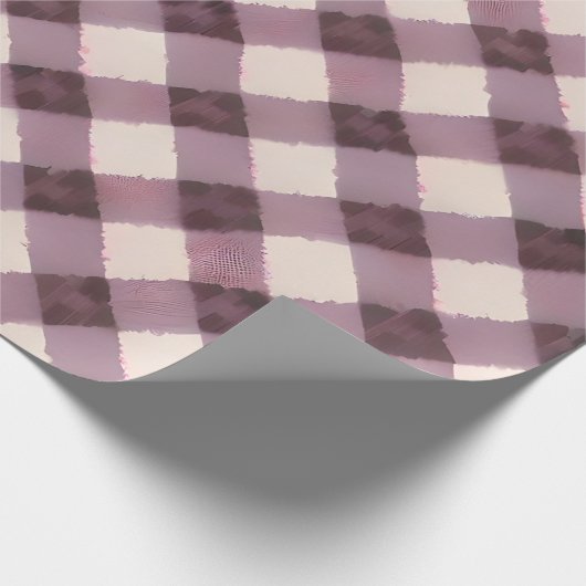 Hübsch-Rosa-, Lavendel- und Braun-Karierte Geschen Geschenkpapier (Ecke)
