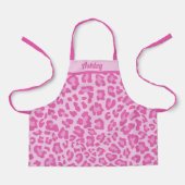 Hübsch rosa Leopard Kids Monogram Schürze (Vorderseite)