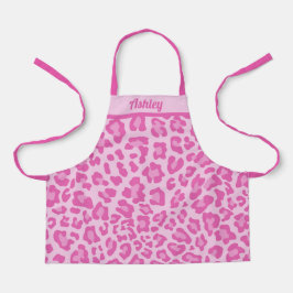 Hübsch rosa Leopard Kids Monogram Schürze
