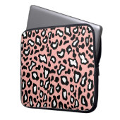 Hübsch rosa Leopard Print Laptop Sleeve (Vorderseite Links)