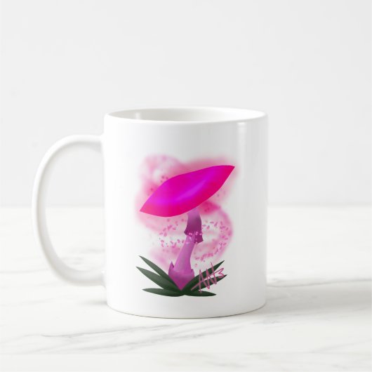 Hübsch rosa leuchtendes Mushroom Kaffeetasse (Links)