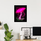 Hübsch rosa leuchtendes Mushroom Poster (Heimbüro)