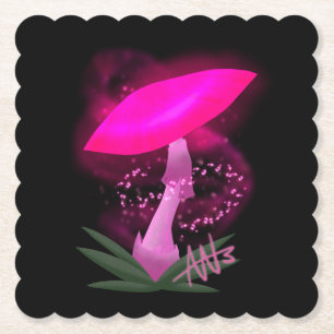 Hübsch rosa leuchtendes Mushroom Untersetzer