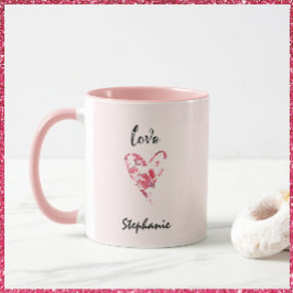Hübsch rosa Liebe Blumenherz Tasse