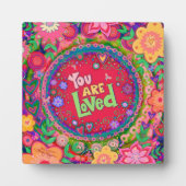 Hübsch rosa Liebe Zitat florale Inspiration Fotoplatte (Vorderseite)