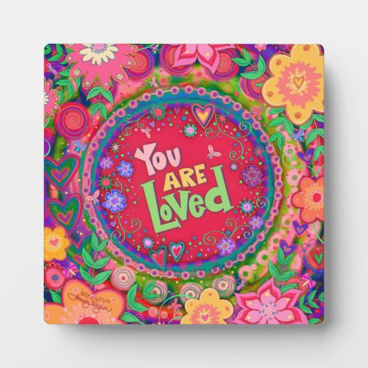 Hübsch rosa Liebe Zitat florale Inspiration Fotoplatte (Vorderseite)