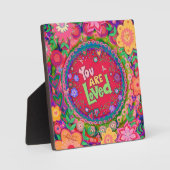 Hübsch rosa Liebe Zitat florale Inspiration Fotoplatte (Vorderseite)