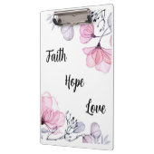 Hübsch rosa Lila blorale Christliche Frauen Klemmbrett (Links)