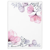 Hübsch rosa Lila blorale Christliche Frauen Klemmbrett (Rückseite)