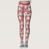 Hübsch Rosa Lila Blume Leggings (Vorderseite)
