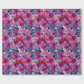 Hübsch rosa Lila Blumenmuster Geschenkpapier (Flach)